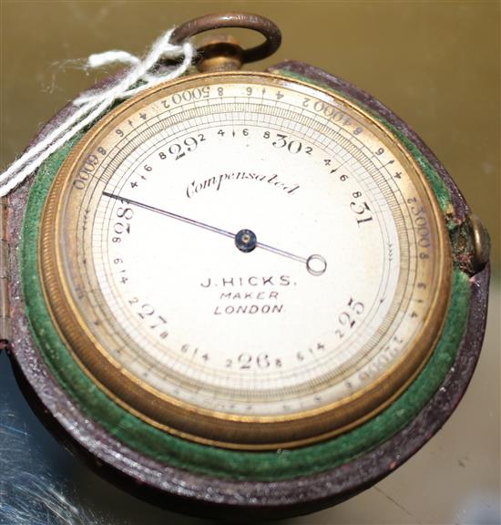 Pocket compass/Barometer cased